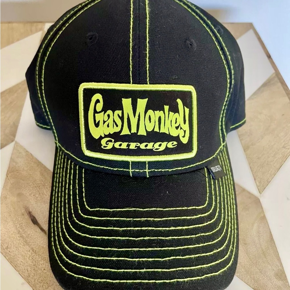 Gas Monkey Garage S M Cap Hat Black Lime Green